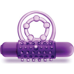 Blush Play With Me The Player Vibrating Double Strap Cock Ring Ελαστικό Δαχτυλίδι Πέους & Όρχεων με Δόνηση Μωβ