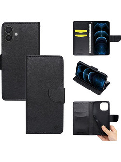 Sonique Trend Wallet Θήκη Πορτοφόλι Black (iPhone 16)