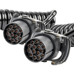 AMiO - Σπιράλ Καλώδιο Ρεύματος Τρέιλερ 2x15 PIN 24V 5m, Αδιάλειπτη Παροχή και Κορυφαία Αντοχή σε Συνεχείς Καταπονήσεις - 1 Τεμ. (04382/AM)
