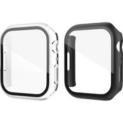 Θήκη PC με Tempered Glass Ahastyle WG65 Premium Apple Watch Ultra 4/ 3/ 2/ 1 49mm Μαύρο-Διάφανο (2 τεμ.)
