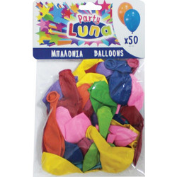 Luna - Μπαλόνια Διάφορα Χρώματα 23 εκ. 50 Τμχ. 88901