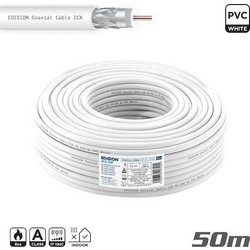 EDISION 26-05-0004 ΚΑΛΩΔΙΟ Coaxial ICX-50 CCS AL Eca PVC Λευκό 50m