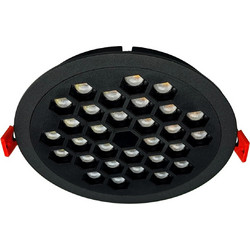 Aca Led Κυψελωτό Χωνευτό Φωτιστικό 18W 3000K 2350lm Μαύρο (KYVAR1830)
