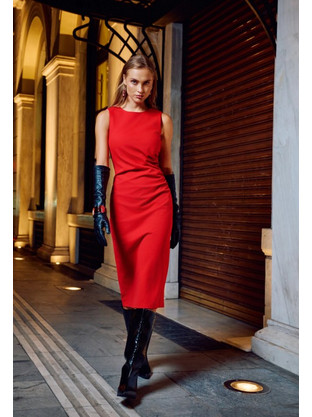 Desiree Midi Φόρεμα Κόκκινο 08.45049-mav