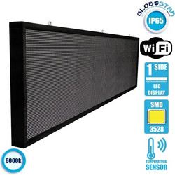 GLOBOSTAR DISPLAY Κυλιόμενη Ψηφιακή Επιγραφή P10 Μονής Όψης LED AC 220-240V Αδιάβροχο IP65 Ψυχρό Λευκό 6000K - WiFi Control μέσω FK APP, 800W, Μ264 x Π9 x Υ72cm