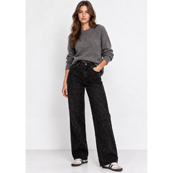 Tiffosi 10068674 Γυναικείο Τζιν Παντελόνι Wide Leg Μαύρο