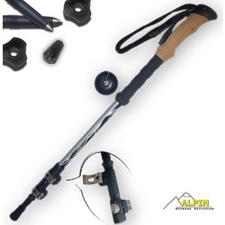 Alpin Σετ 2 τεμάχια Μπατόν Πεζοπορίας TrailHunter II Metallic Quick-Lock Black-Grey