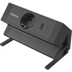 POWER DESK TYPE F AMPRA/BLACK 100137172 FELLOWES
