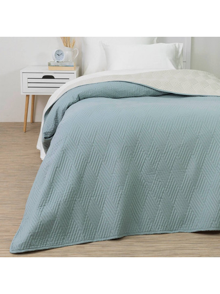 Μονό microfiber κουβερλί 160Χ240cm Borea Diamond (5 χρώματα) Εκρού-Καφέ