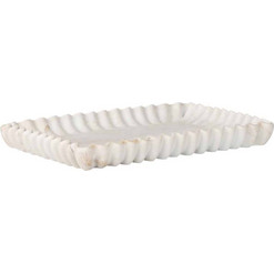 ESTIA ΔΙΣΚΟΣ ΟΡΘΩΓΩΝΙΟΣ NYRA ΜΕ ΕΦΕ ΜΑΡΜΑΡΟΥ 28x18x3cm IVORY