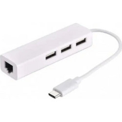 Devia 102010254542 USB Hub 3.0 USB-C με 4 Θύρες USB-A / Ethernet