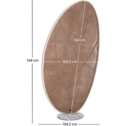 Παραβαν Αλουμινιου Komorabi (S) Sm6181.01 cmρου Σκελετος-Wicker Μπεζ 104,5x4X169Υcm - Markt