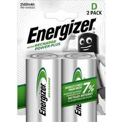 Energizer Accu Recharge Power Plus D 2500mAh 2τμχ