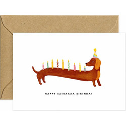 Dachshunds Extra Birthday Greeting Card - Ευχετήρια Κάρτα Γενεθλίων με Σκυλάκια | All The Ways To Say