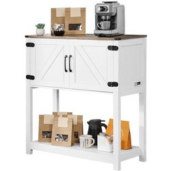 VEVOR Coffee Bar Cabinet 2 Doors+1 Drawer / Washed Gray