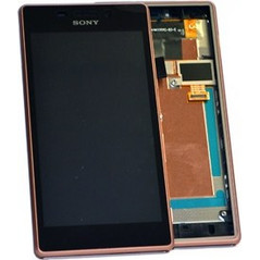 Sony Xperia M2 Aqua D2403 Front Cover LCM TP Assy Copper- Complete lcd and touchpad with frame, flex and buttons - Sony Part no: 78P7550003N