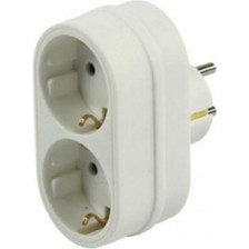 POWERTECH POWER ADAPTER WHITE PT-171 ΣΟΥΚΟ ΦΙΣ ΑΡΣΕΝΙΚΟ ΣΕ 2 Χ ΣΟΥΚΟ ΦΙΣ ΘΥΛΗΚΟ ΛΕΥΚΟ PT171
