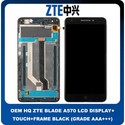 Γνήσια Original Pulled ZTE Blade A570 LCD Display Assembly Screen Οθόνη + Touch Screen Digitizer Μηχανισμός Αφής + Frame Bezel Πλαίσιο Σασί Μαύρο Black (Service Pack)