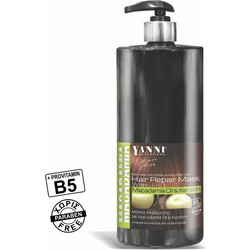 Yanni Extensions Macadamia Oil & Keratin Hair Repair Pump Μάσκα Μαλλιών Κερατίνης για Επανόρθωση για Ταλαιπωρημένα Μαλλιά 1lt