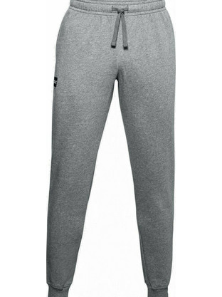 Under Armour Rival Ανδρικό Παντελόνι Φόρμας Fleece με Λάστιχο Γκρι 1357128-012