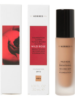 Korres Wild Rose Brightening Second Skin WRF4 Liquid Foundation SPF15 30ml