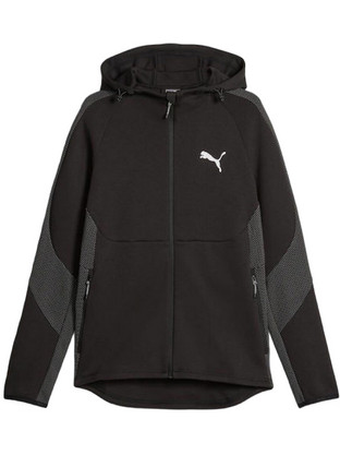 Puma Evostripe Ανδρική Ζακέτα Fleece με Κουκούλα και Φερμουάρ Μαύρη 675930-01