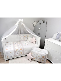 Baby Star Σετ Κούνιας Circles Beige 10τμχ