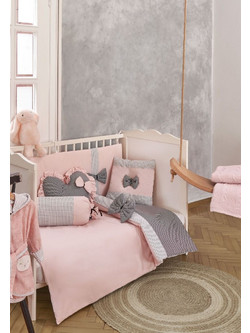 BiBaby Heart Σετ Κούνιας Pink 8τμχ