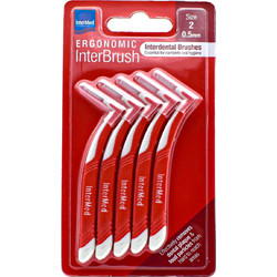 InterMed Ergonomic Μεσοδόντια Βουρτσάκια 0.5mm Κόκκινα 5τμχ