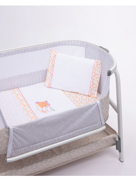 Prenatal Σετ Βρεφικά Σεντόνια Λίκνου Βαμβακερά 80x110 White/Pink