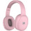 Lamtech LAM113010 Ασύρματα Bluetooth Ακουστικά Over Ear με Noise Canceling Ροζ