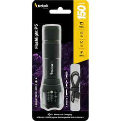 Technik P5 Επαναφορτιζόμενος Φακός Led Αδιάβροχος 150lm