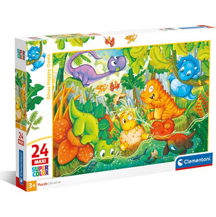 Παιδικό Puzzle Clementoni Maxi Super Color Dinos Happy Oasis 24 Κομμάτια