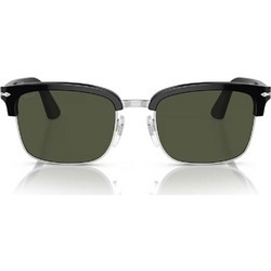 Persol PO3327S 95/31 Ανδρικά Γυαλιά Ηλίου Τετράγωνα Μεταλλικά Ασημί Μαύρο με Μαύρο Polarized Φακό
