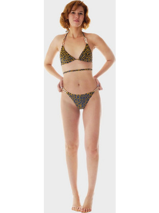 Gsecret Bikini Set Τριγωνάκι String Animal Print Σοκολατί C9354-26800