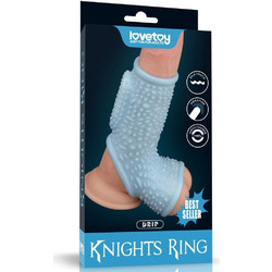 Lovetoy Drip Knights Penis & Testicles Ring Κάλυμμα Επιμήκυνσης Πέους με Δόνηση Μπλε