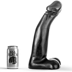 All Black Fisting Ρεαλιστικό Dildo με Όρχεις 29cm Μαύρο