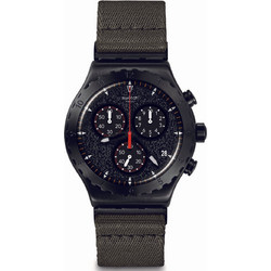 Swatch Ανδρικό Ρολόι Χρονογράφος με Λαδί Υφασμάτινο Λουράκι YVB416