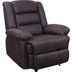 Zita Plus Πολυθρόνα Relax με Υποπόδιο Ανακλινόμενη Δερματίνη Καφέ Vivian 15.0017