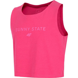 4F Παιδικό Crop Top Κοντομάνικο Φούξια HJL22-JTSD012-55S