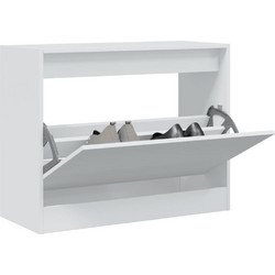vidaXL Παπουτσοθήκη Ξύλινη Λευκή Μ80xΠ34xΥ63cm 839959