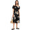 Desigual Daisy Midi Καλοκαιρινό Καθημερινό Φόρεμα Floral Μαύρο 24SWVW02-2000