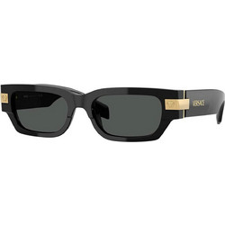 Versace VE4465 GB187 Ανδρικά Γυαλιά Ηλίου Ορθογώνια Κοκάλινα Μαύρα με Μαύρο Polarized Φακό