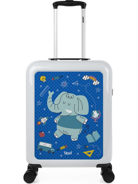 Skpat Elephant 133655-27 Παιδική Βαλίτσα Καμπίνας 55x40x18cm με 4 Ρόδες Λευκή