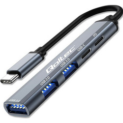 Qoltec 53790 USB Hub 3.0 USB-C με 5 Θύρες USB-A / USB-C