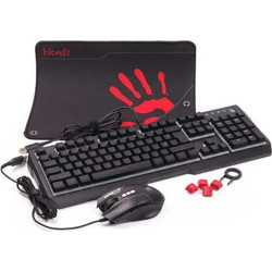 A4Tech A4TKLA47265 Σετ Gaming Πληκτρολόγιο RGB Black