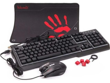 A4Tech A4TKLA47265 Σετ Gaming Πληκτρολόγιο RGB Black