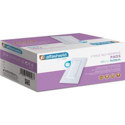 Alfashield Alfa Pads Αποστειρωμένα Αυτοκόλλητα Επιθέματα 9x20cm 50τμχ