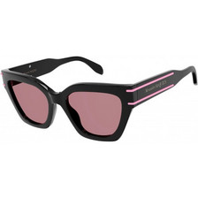 Alexander McQueen AM0398S 003 Γυναικεία Γυαλιά Ηλίου Πεταλούδα Κοκάλινα Μαύρα με Ροζ Φακό