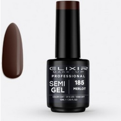 Elixir Semigel 185 Merlot Ημιμόνιμο Βερνίκι Νυχιών 15ml
